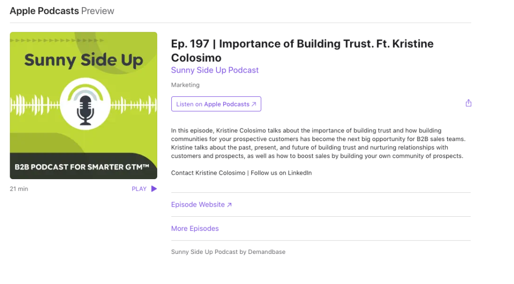 Sunny Side up Podcast: Building Trust